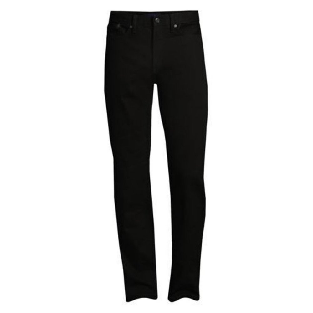 NWT LANDS' END MEN'S STRAIGHT 5 POCKET DENIM JEANS‎ BLACK 30X30